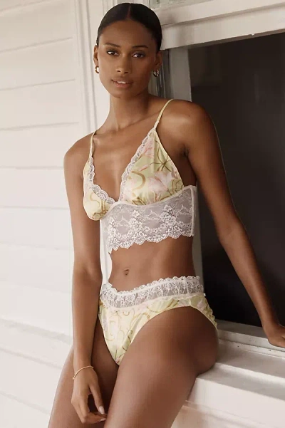 Lyrebird Satin Bikini Briefs In Yellow