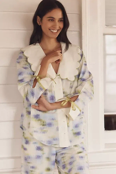 Lyrebird Scallop Collar Pyjama Shirt In Multi