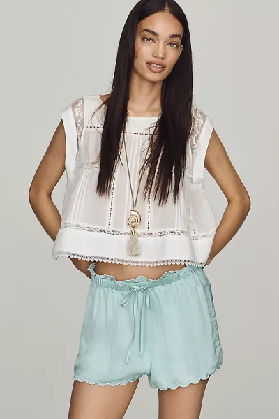 Lyrebird Silken Scalloped Shorts In Blue
