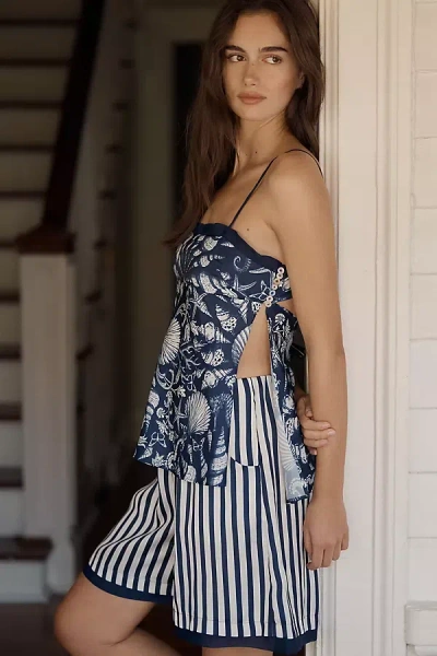 Lyrebird Silky Bermuda Shorts In Blue