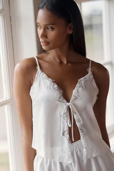 Lyrebird Silky Lace Trim Flyaway Tank Top In Gold