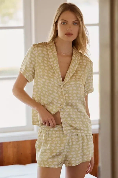 Lyrebird Silky Pajama Top In Green