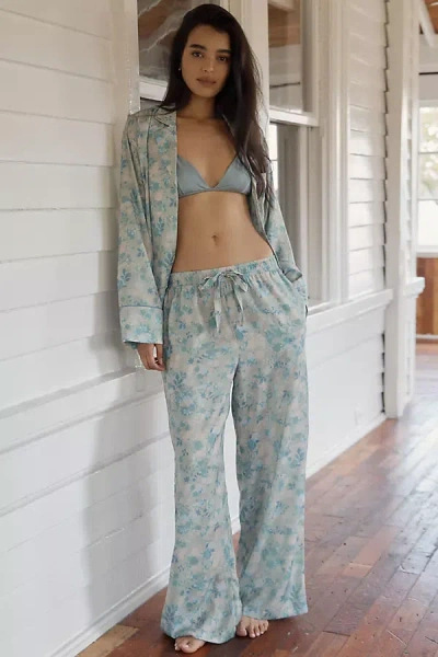 Lyrebird Silky Wide-leg Pants In Green