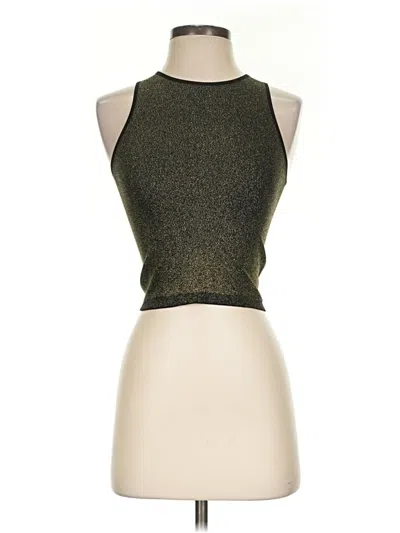 Pre-owned Lyrebird Sleeveless Top Green Mock Neckline Tops