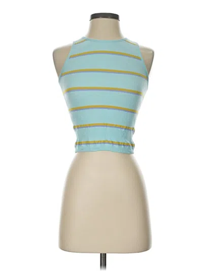 Lyrebird Tank Top Teal Halter Neckline Tops In Blue