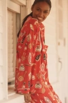 Lyrebird The  Modaluxe Long-sleeve Pajama Shirt In Red