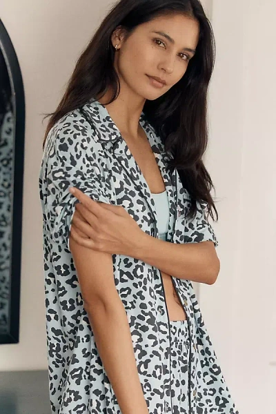 Lyrebird The  Modaluxe Short Sleeve Pajama Shirt In Animal Print