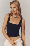 Lyrebird The Renna Seamless Square-neck Tank Top In Black