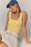 Lyrebird The Renna Seamless Square-neck Tank Top In Yellow
