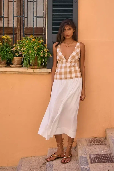 Lyrebird V-neck Cotton Cami In Brown