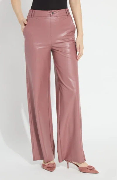 Lyssé Lysse Ada Faux Leather Wide Leg Pants In Pink