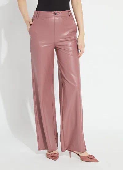 Lyssé Ada Pull On Transeasonal Vegan Leather Trouser In Pink