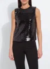 Lyssé Adaline St Sequin Shell Top In Black Sequin In Black