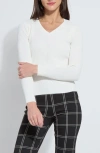 Lyssé Lysse Adette V-neck Rib Sweater In White