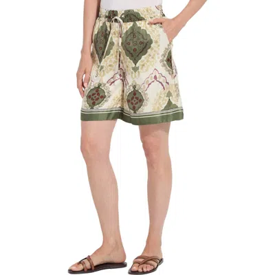 Lyssé Lysse Adhara Satin Drawstring Shorts In Plcd Art S