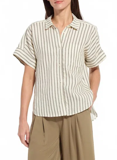 Lyssé Lysse Adley Stripe Linen Button-up Shirt In Multi