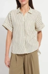Lyssé Lysse Adley Stripe Linen Button-up Shirt In Multi