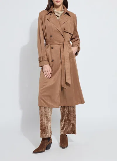 LYSSÉ AGATHA VEGAN SUEDE TRENCH COAT