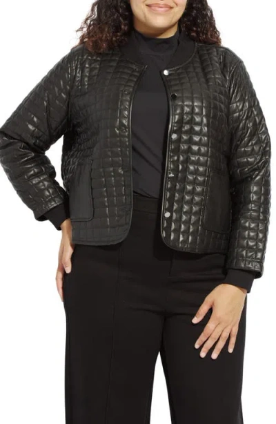 Lyssé Lysse Agnes Quilted Faux Leather Crop Jacket In Black