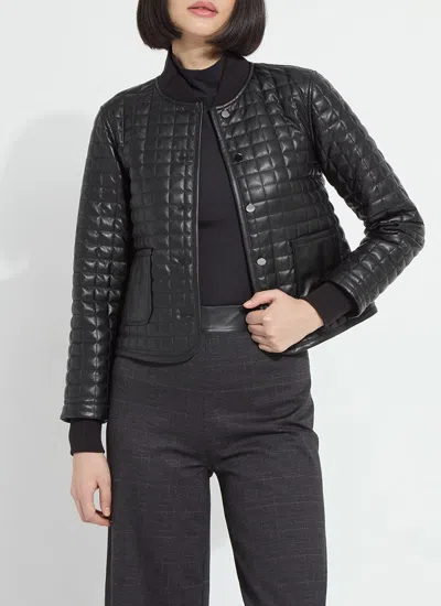 Lyssé Agnes Quilted Vegan Leather Jacket In Black