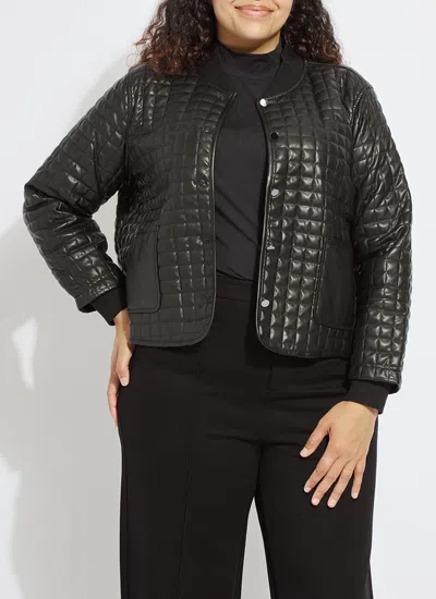 Lyssé Agnes Quilted Vegan Leather Jacket Curvy In Black