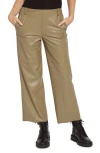 Lyssé Aimee Ankle Straight Leg Faux Leather Pants In Cargo Green