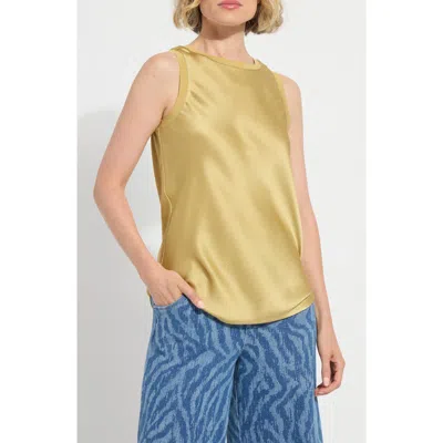 Lyssé Lysse Akemi Mixed Media Tank Top In Gold