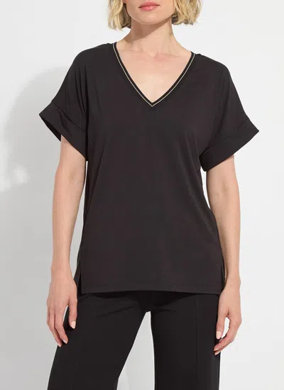 Lyssé Akira Reversible Rolled Up Sleeve Top In Black