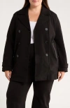 Lyssé Lysse Alma Calvary Stretch Cotton Twill Peacoat In Black