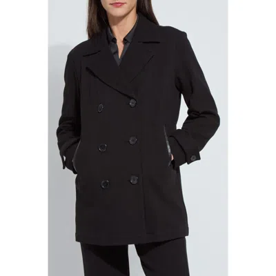 Lyssé Lysse Alma Calvary Stretch Cotton Twill Peacoat In Black