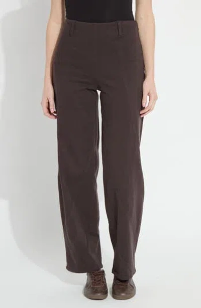 Lyssé Lysse Amabel High Waist Seamed Barrel Leg Jeans In Brown