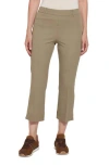 Lyssé Womens High Rise Cropped Bootcut Pants In Deep Khaki