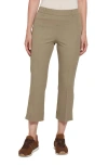 Lyssé Womens High Rise Cropped Bootcut Pants In Deep Khaki