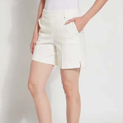 Lyssé Womens Pull On Denim Bermuda Shorts In Off White