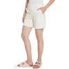Lyssé Womens Pull On Denim Bermuda Shorts In Off White