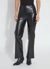 Lyssé Amara Straight Flare Vegan Leather Pants In Black Wicker In Black