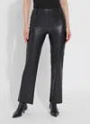 Lyssé Amara Straight Flare Vegan Leather Pants In Black Wicker In Black