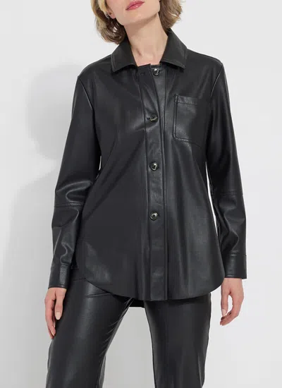 Lyssé Amara Vegan Leather Overshirt In Black