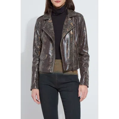 Lyssé Lysse Amelia Faux Suede Moto Jacket In Extra Ordinary Snake