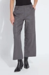 Lyssé Lysse Amina Foil Wide Leg Crop Pants In Gray