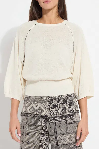 Lyssé Anabela Wide Sleeve Knit Linen Sweater In Sepia In Multi