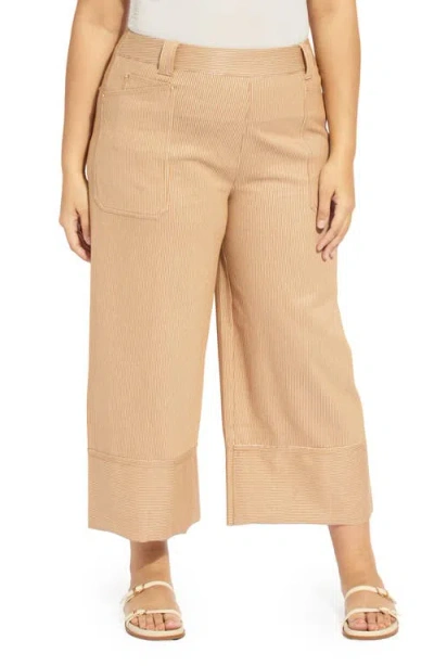 Lyssé Lysse Analia Striped Wide Leg Jeans In Neutral