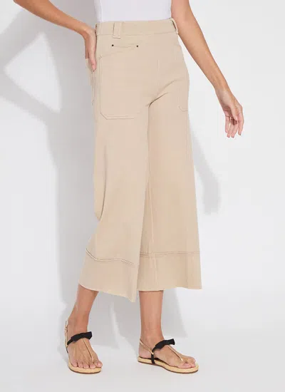 Lyssé Analia Wide Leg Denim (25" Inseam) In Sand