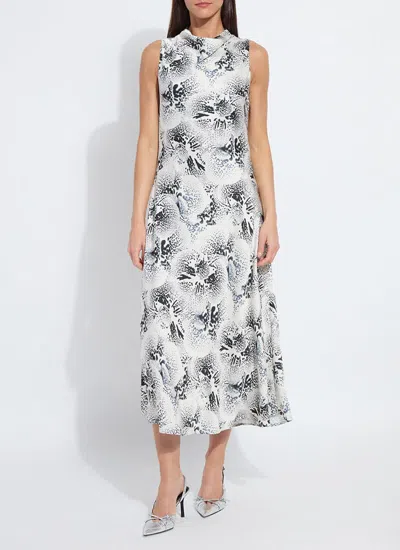 Lyssé Anaya Crystal Hammered Satin Dress In Winter Orchid In White