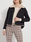 Lyssé Andi Denim Jacket W Sherpa Trim In Multi