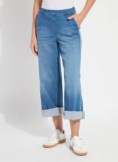 Lyssé Andie Fringe Detail Premium Denim (30" Inseam) In Blue