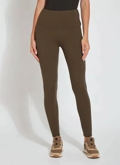 Lyssé Angled Seam Legging In Olive In Brown