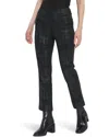 Lyssé Ankel Foil Denim Baby Boot Pants In Brushed Plaid Foil In Multi