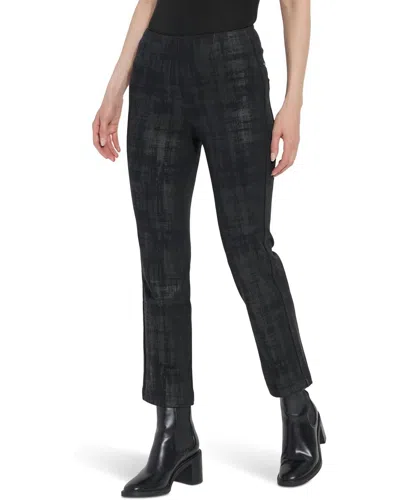 Lyssé Ankel Foil Denim Baby Boot Pants In Brushed Plaid Foil In Multi