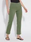 Lyssé High Rise Ankle Baby Bootcut Jeans In Mid Wash In Green